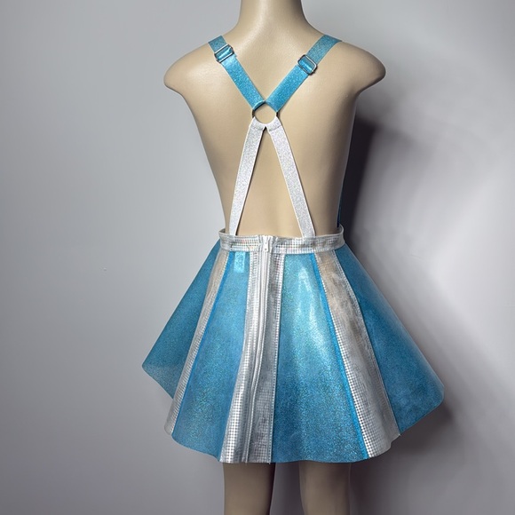 Club Exx blue and iridescent silver overall rubber dress with butterfly detail - Picture 4 of 9
